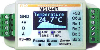 MSU44RDAHTLP модуль аналогового ввода с датчиком влажности, температуры, освещенности, давления